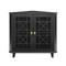 Walker Edison 30" Black Fretwork Corner Accent Cabinet